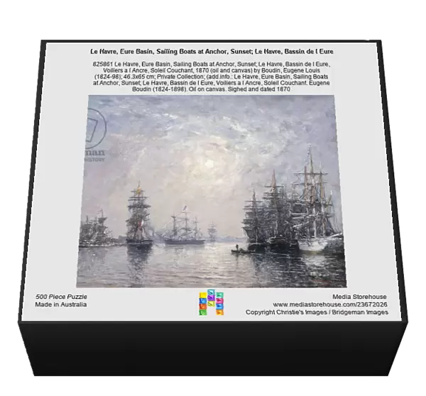 Le Havre, Eure Basin, Sailing Boats at Anchor, Sunset; Le Havre, Bassin de l Eure