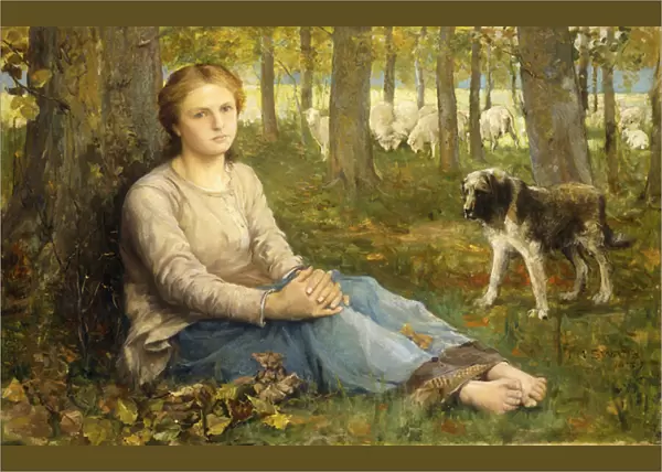 A Shepherdess and her Flock, 1878-9 (oil on canvas)