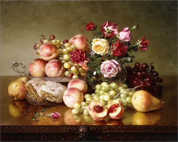 Fruit Still-life with Roses and Honeycomb, 1904 (oil on canvas)
