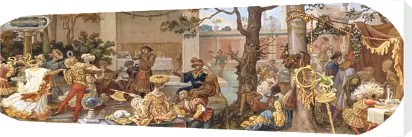 A Florentine Festival: Passtimes after Lunch, (watercolour