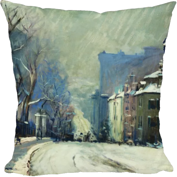 Beacon Street in Winter, (oil on canvas)