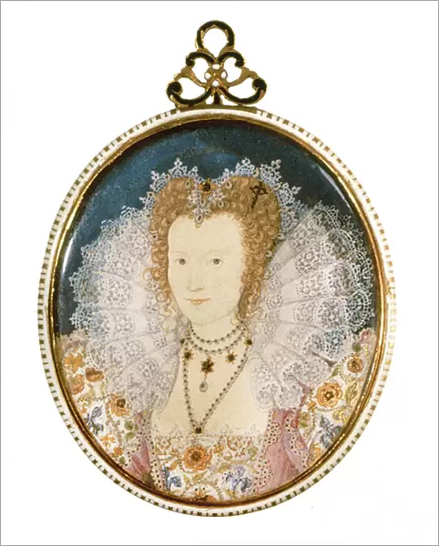 Miniature of an unknown lady (w  /  c on vellum)