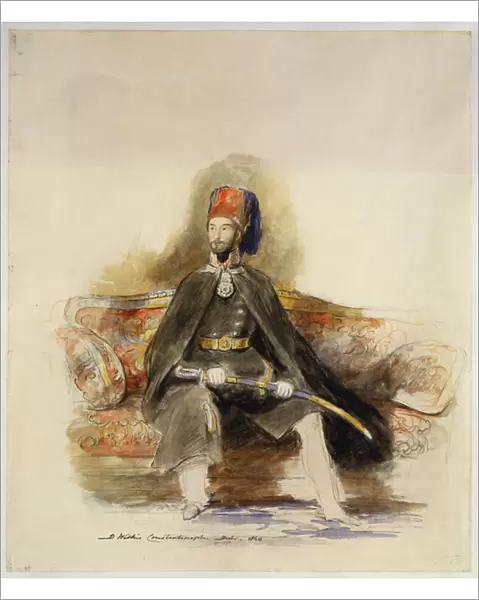 Portrait of Abd-Ul-Mejid, Sultan of Turkey, 1840 (pencil, chalk & w  /  c)