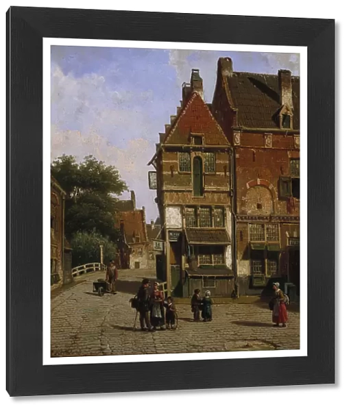 A Dutch Street Scene (oil on panel)