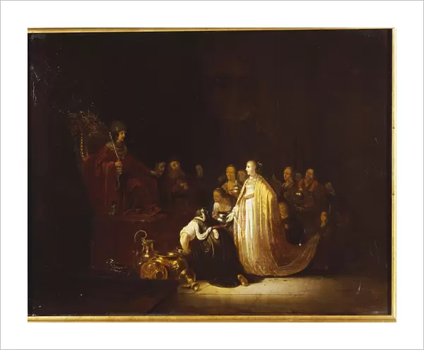 The Queen of Sheba before King Solomon (oil on panel)