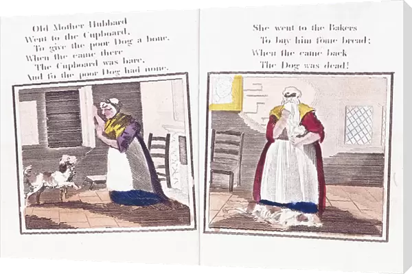 Two pages from the nursery-rhyme book The Comic Adventures of Old Mother Hubbard