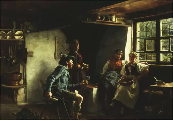The Courtship, 1880 (oil on canvas)