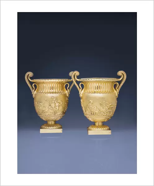 Pair of George IV wine coolers, 1827 (silver-gilt)