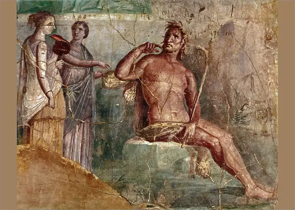 Galatea, with a fan, and Polyphemus, from Pompeii, 60-80 AD (fresco)