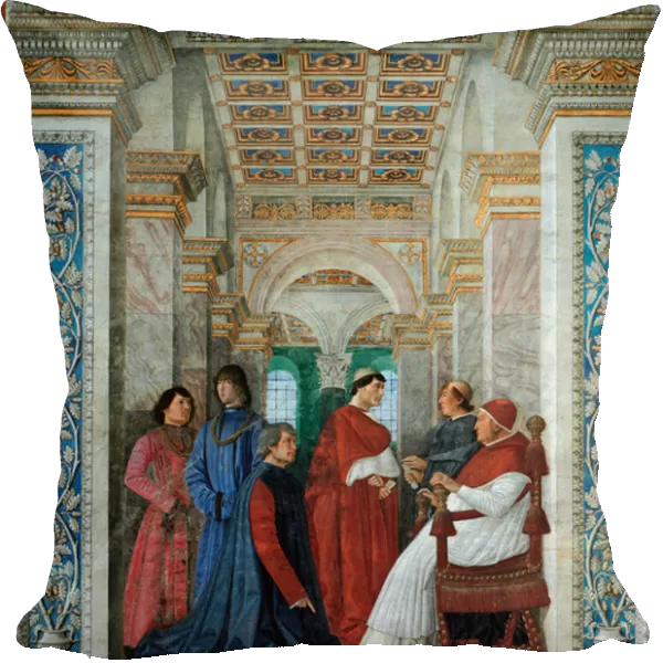 Pope Sixtus IV (1414-1484) appointing Bartolomeo Sacchi (or Bartolome Platina