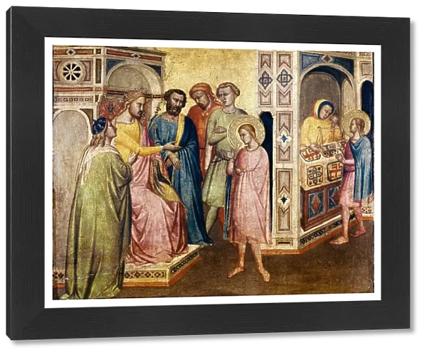 St. Eligius before King Clothar, c. 1365 (tempera on wood)