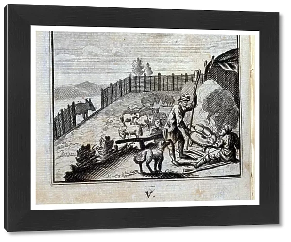 Le Loup et les Bergers. Fables by Jean de La Fontaine (1621-95)