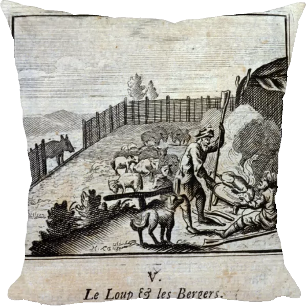 Le Loup et les Bergers. Fables by Jean de La Fontaine (1621-95)