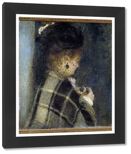 Young woman with a veilette Painting by Pierre Auguste Renoir (1841-1919) circa 1870 Sun
