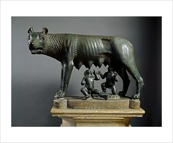 Capitoline Wolf, sculpture of Etruscan origin dating from 500 BC (bronze)