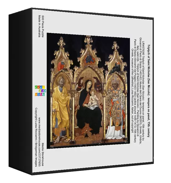 Triptych of Saint Nicholas (San Niccolo) - tempera on panel, 15th century