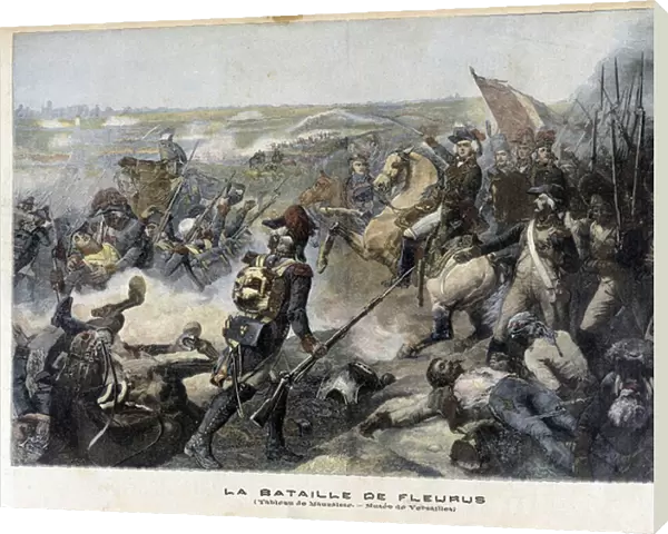 The Battle of Fleurus (Belgium 1794) according to the painting of Mauzaisse