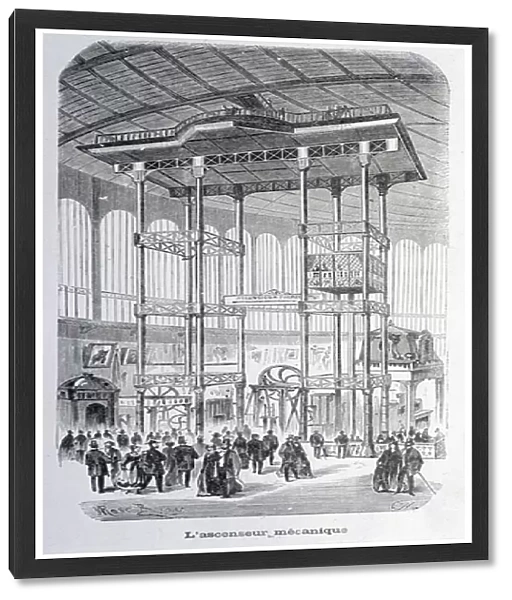 The mechanical lift of the engineer Edoux at the world exhibition of 1867 - grav