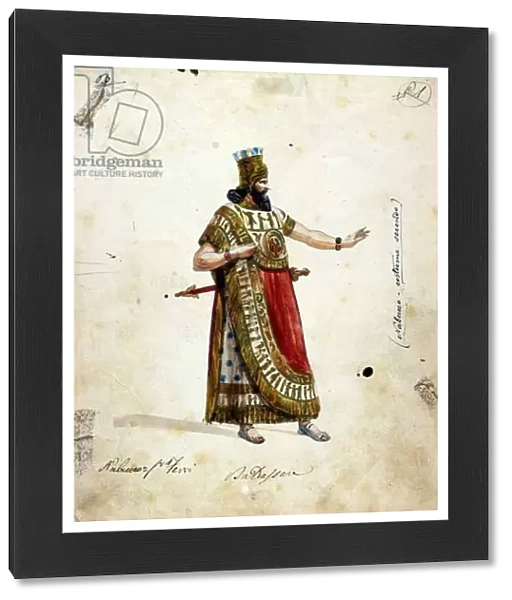 Costume of Nabuchadnezzar, king of Babylon, in the opera of Giuseppe Verdi (1813 - 1901)