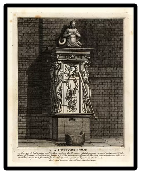 A curious pump in the yard of Leathersellers Hall, Bishopsgate Street, London