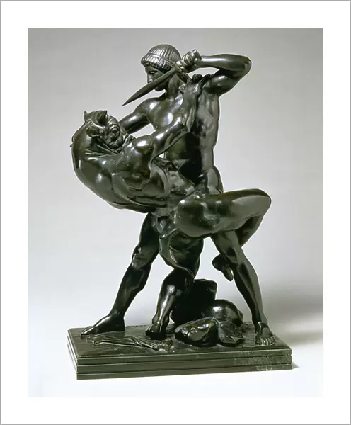 Theseus fighting with the Minotaur, 1850 (bronze with brown patina)