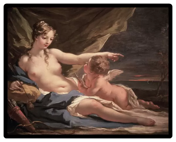Venus and Cupid (oil on canvas)
