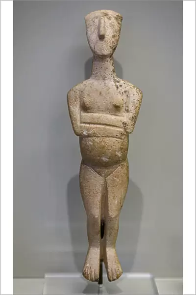Minoan art. Cycladic-typed marble figurine, 2600-2300 BC