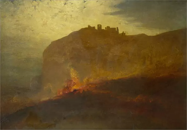 Caregg Cennen Castle, 1873 (oil on canvas)