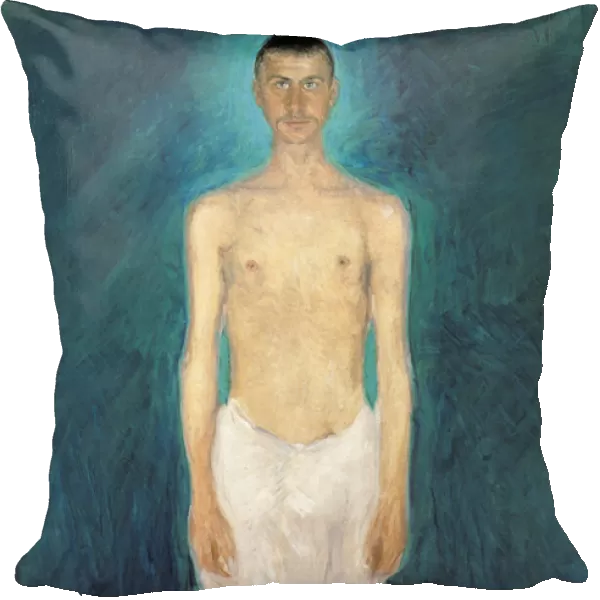 Autoportrait a moitie nu (Semi-Nude Self-Portrait) - Peinture de Richard Gerstl (1883-1908), huile sur toile (159x109 cm), 1904-1905 - Leopold Museum, Vienne (Autriche)
