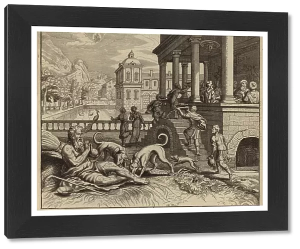 Parable of the rich man and Lazarus the beggar (engraving)