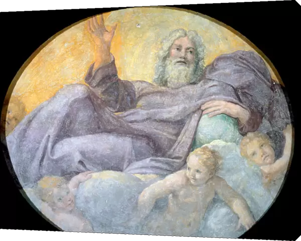 Le pere eternel (The everlasting Father) - Peinture de Annibale Carracci (Carrache, 1560-1609), fresque, art italien, 17e siecle, art baroque - Museu Nacional d Art de Catalunya, Barcelona (Espagne)