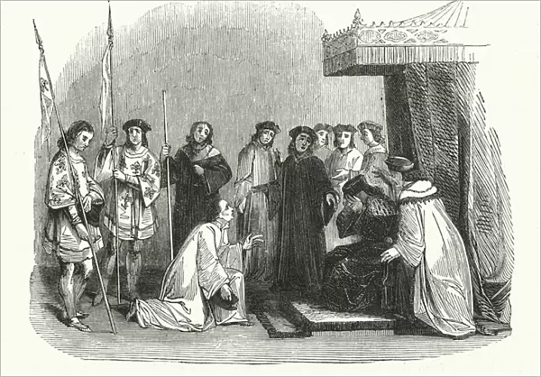 The Dauphin receiving intelligence of the Death of his Father Charles VII (engraving)