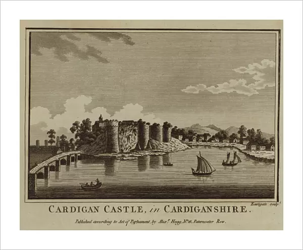 Cardigan Castle, in Cardiganshire (engraving)