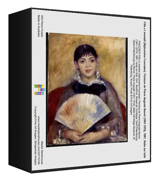 Fille a l eventail (Alphonsine Fournaise). Peinture de Pierre Auguste Renoir (1841-1919), 1881. Huile sur toile. Dim : 66x50cm. Musee de l Ermitage, Saint Petersbourg (Saint-Petersbourg)