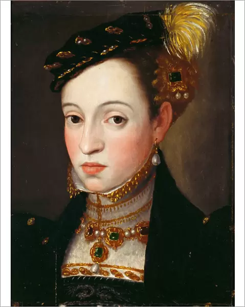 'Portrait de Madeleine d Autriche (1532-1590)'(Archduchess Magdalena of Austria (1532-1590)) Peinture de Giuseppe Arcimboldo (1527-1593), ca 1563 - Oil on wood, 44x33, 5 - Ambras Castle, Innsbruck