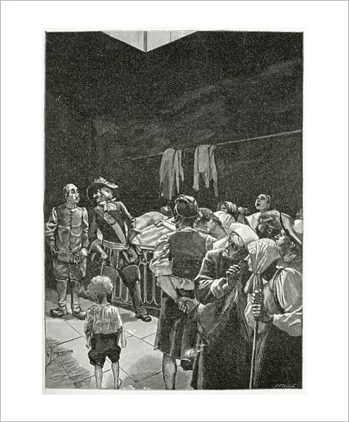 La Morgue - illustration from Han d Islande, 19th Century (b  /  w engraving)