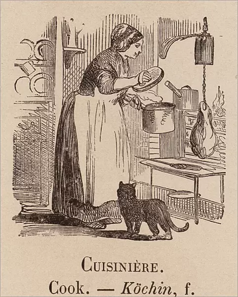 Le Vocabulaire Illustre: Cuisiniere; Cook; Kochin (engraving)