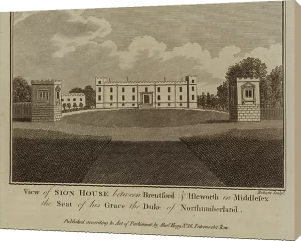View of Sion House between Brentford and Isleworth in Middlesex, the Seat of his Grace the Duke of Northumberland (engraving)