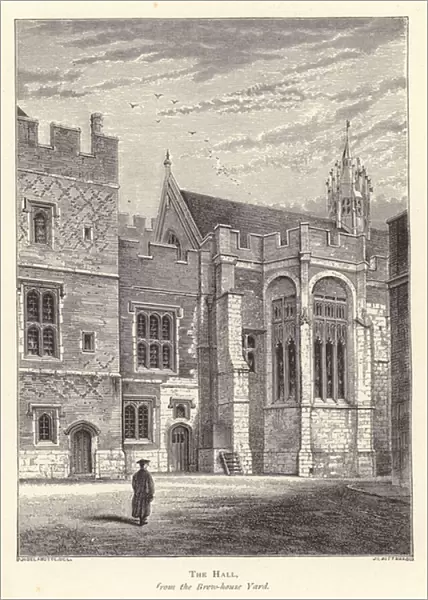 Eton College: The Hall, from the Brew-house Yard (engraving)