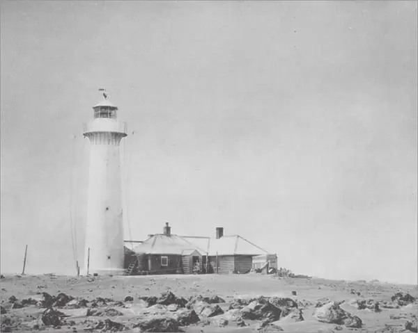 Falkland Islands: Lighthouse Cape Pembroke (b  /  w photo)