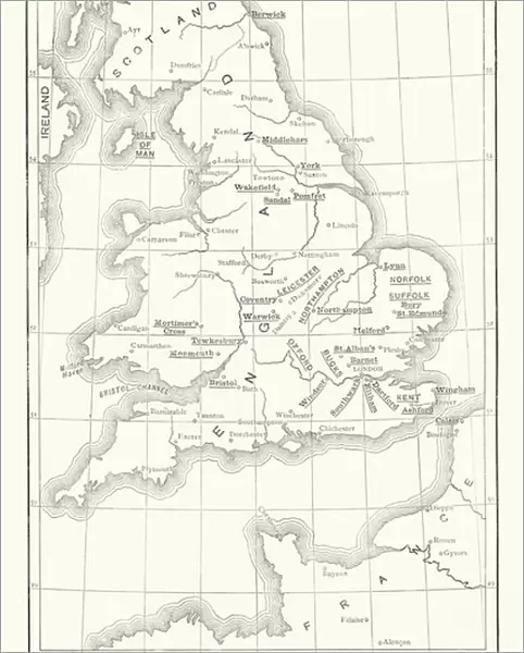 Shakespeare: Map to illustrate King Henry VI, Part 2 (litho)