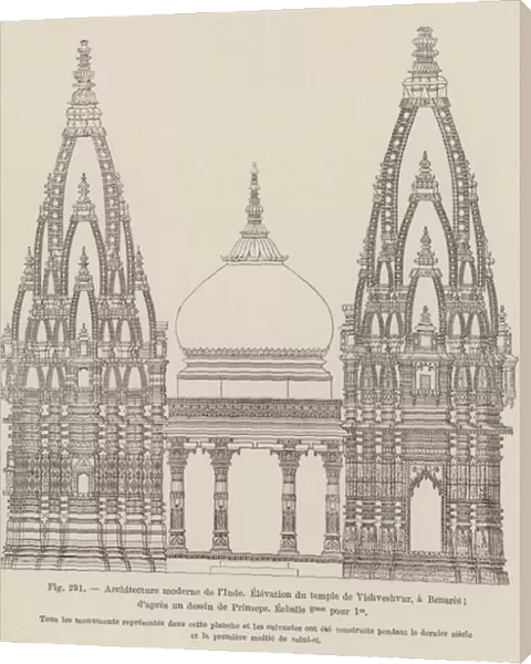 Kashi Vishwanath Temple, Varanasi, India (engraving)