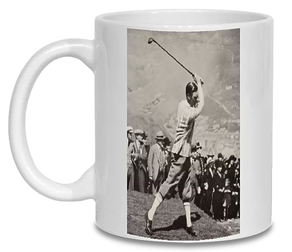 The Duke of York playing golf, Ton Pentre, Wales, 1924 (b  /  w photo)