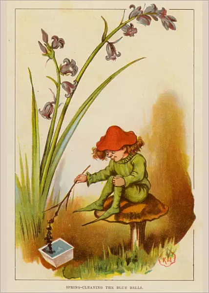 Spring-Cleaning the Blue Bells (colour litho)