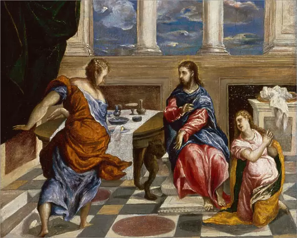 Christ in the House of Martha and Mary, 1600 (oil on panel)