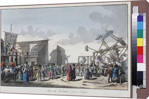 Swing Ride at a Russian Fair by Houbigant, Armand-Gustave, 1821 (lithograph, watercolour)