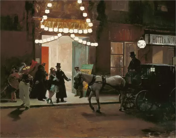 Leaving the Masqued Ball - Madrazo y Garreta, Raimundo de (1841-1920) - ca 1885 - Oil on wood - 49x80, 5 - Museo Carmen Thyssen, Malaga