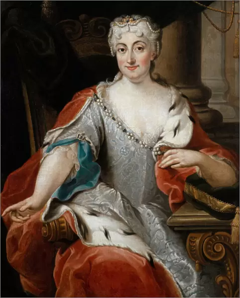 Marie-Clementine Sobieska (Marie Clementine) - Portrait of Maria Clementina Sobieska (1702-1735) - Ghezzi, Pier Leone (1674-1755) - ca 1735 - Oil on wood - 115x86 - Wilanow Palace Museum