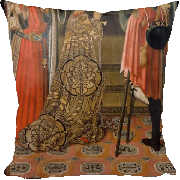 La princesse Eudocie (Eudoxie) (408-460) devant la tombe de saint Etienne - Princess Eudoxia before the Tomb of Saint Stephen - Peinture de la famille Vergos (active fin 15eme siecle) - c