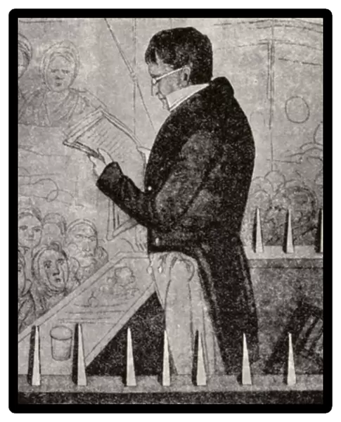 Henry Fauntleroy, banker hanged for forgery in 1824 (engraving)